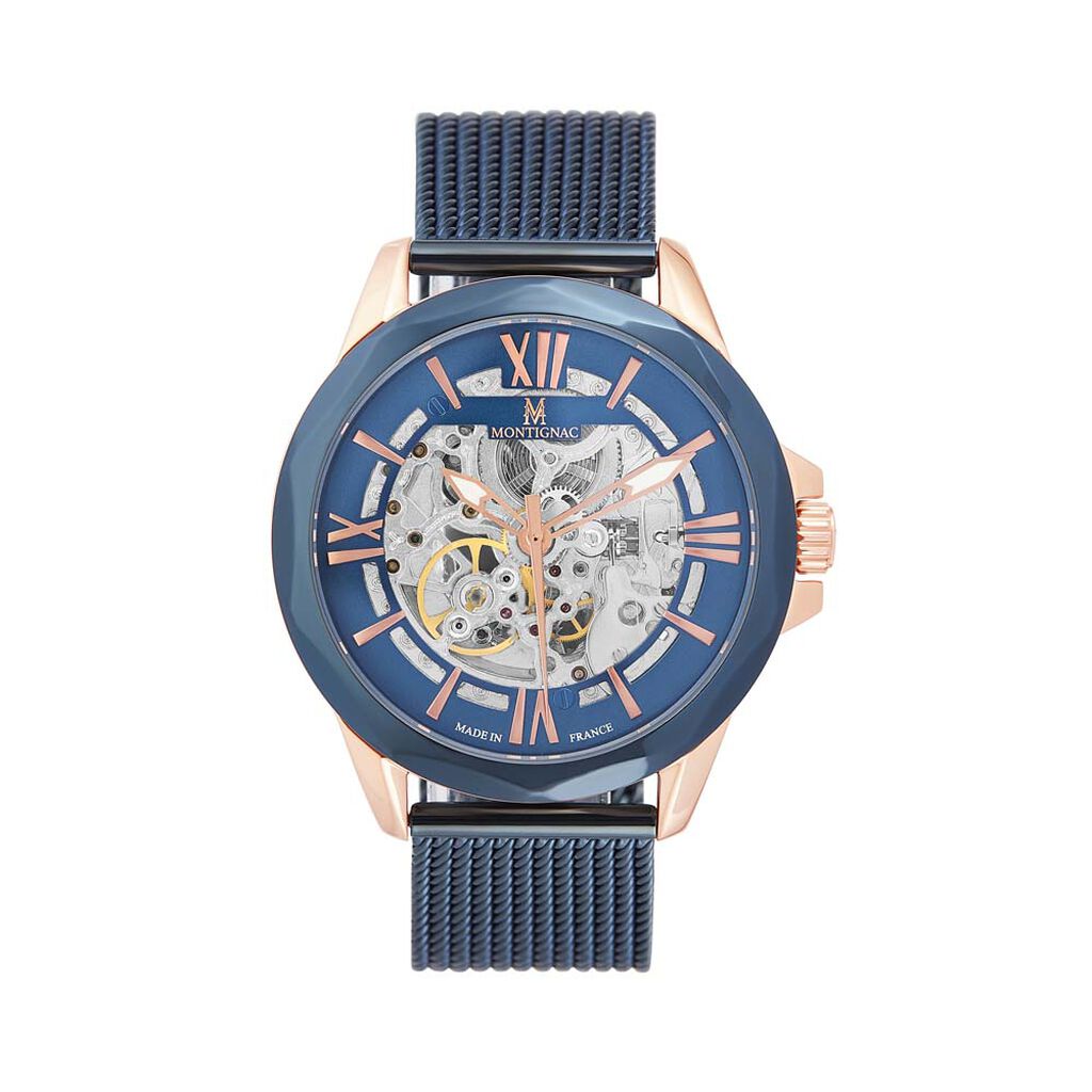 Montre Montignac Round Automatique Bleu - Montres automatiques Homme | Marc Orian