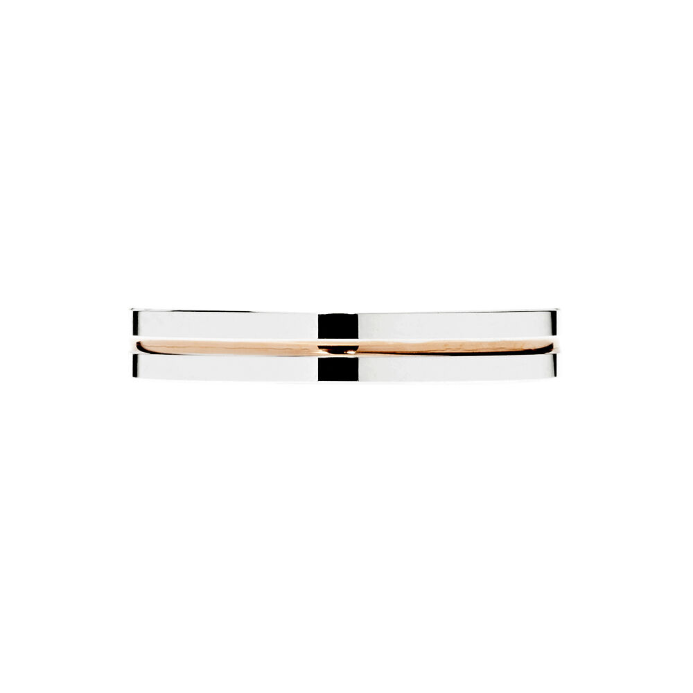 Alliance Liseret Ruban Plat Or Bicolore - Alliances duo Femme | Marc Orian