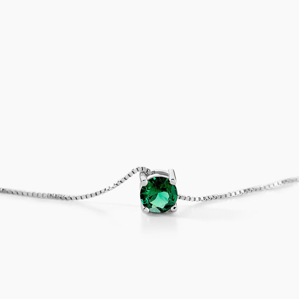 Collier Solitaire Argent Blanc Rio Santa Teresa Oxyde De Zirconium - Colliers solitaires Femme | Marc Orian