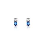 Boucles D'oreilles Puces Argent Blanc Augusts Oxydes De Zirconium - Puces Femme | Marc Orian
