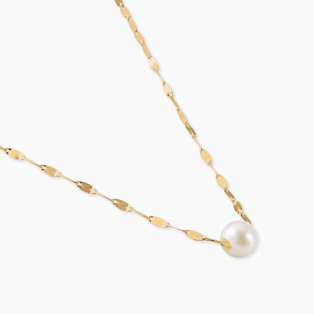 Collier Fliep Argent Dor&eacute; A L'Or 750/1000 Perle De Culture - Colliers avec pierres Femme | Marc Orian