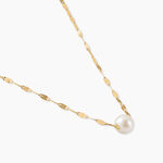 Collier Fliep Argent Dor&eacute; A L'Or 750/1000 Perle De Culture - Colliers avec pierres Femme | Marc Orian