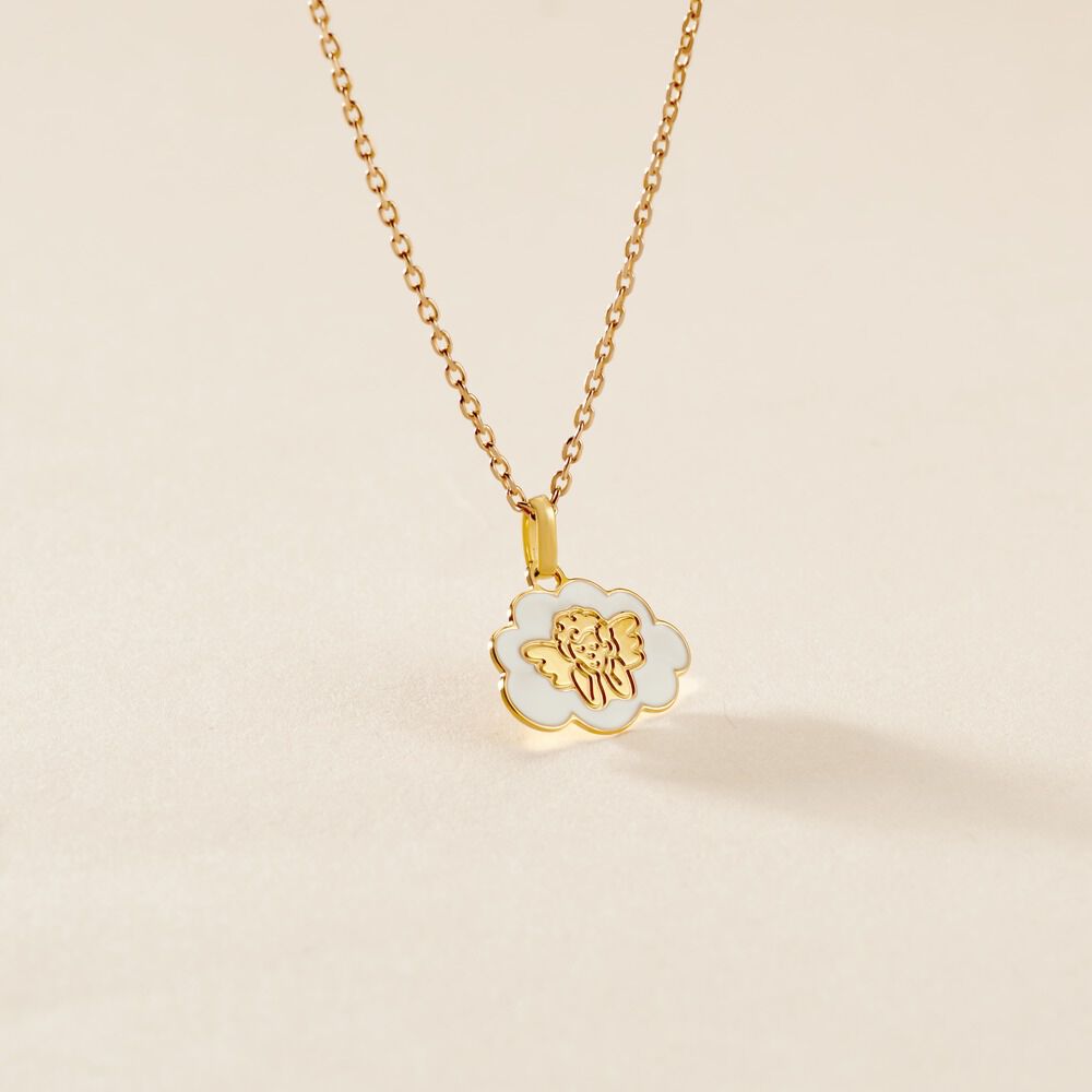 Pendentif Ange Nuage Or Jaune - Bijoux personnalis&eacute;s Enfant | Marc Orian