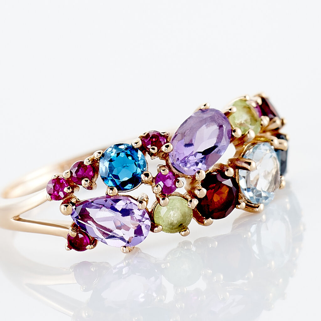 Bague Sare Or Rose Topaze Et Oxyde De Zirconium - Bagues Femme | Marc Orian