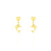 Boucles D'oreilles Pendantes Fulvie Coeurs Et Dauphin Or Jaune - Pendantes Femme | Marc Orian