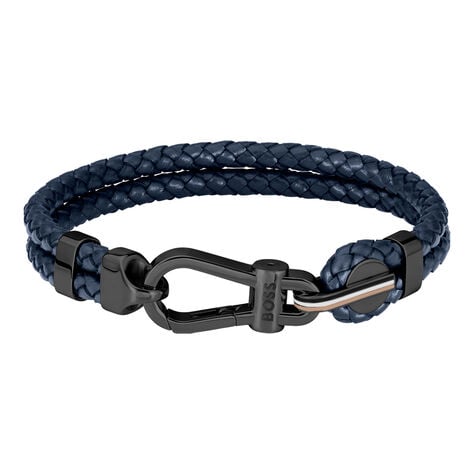 Bracelet Boss Ares Prime Cuir De Veau Bleu - Bracelets cuir Homme | Marc Orian