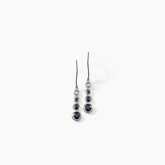 Boucles D'oreilles Pendantes Josephine Or Blanc Saphir Et Diamant - Boucles d'oreilles Pendantes Femme | Marc Orian