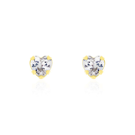 Boucles D'oreilles Puces Daria Coeur Or Jaune Oxyde - Puces Femme | Marc Orian
