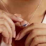 Collier Petale Or Blanc Saphir Et Diamant - Colliers avec pierres Femme | Marc Orian