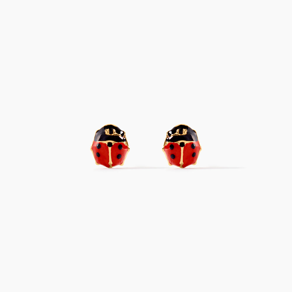 Boucles D'oreilles Puces Or Jaune Helidie Email - Puces Enfant | Marc Orian
