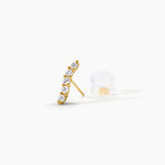 Boucles D'Oreilles Puces Dahina Argent Dor&eacute; A L'Or 750/1000 Oxyde De Zirconium - Puces Femme | Marc Orian