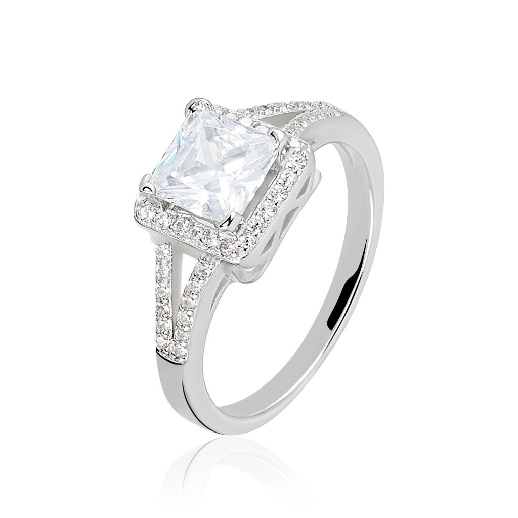 Bague Solitaire Wilona Argent Blanc Oxyde De Zirconium - Solitaires Femme | Marc Orian