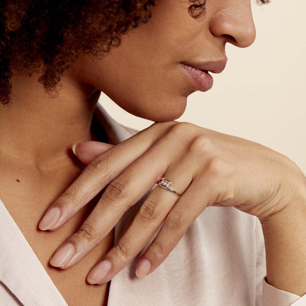 Bague Delphine Or Bicolore Diamant - Parures de mariage Femme | Marc Orian