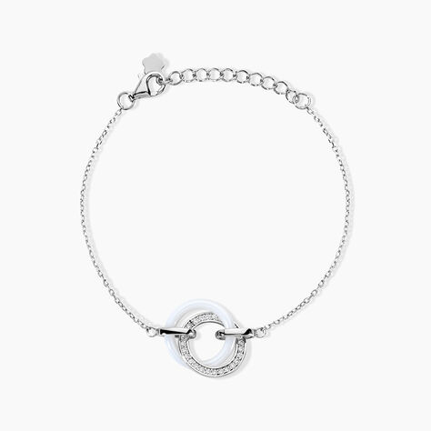 Bracelet Grizzel Argent Blanc Oxyde De Zirconium - Bracelets Anneaux Entrelaces Femme | Marc Orian