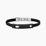 Bracelet Phebus Him Camille Acier Blanc Diamant - Bracelets cuir Homme | Marc Orian