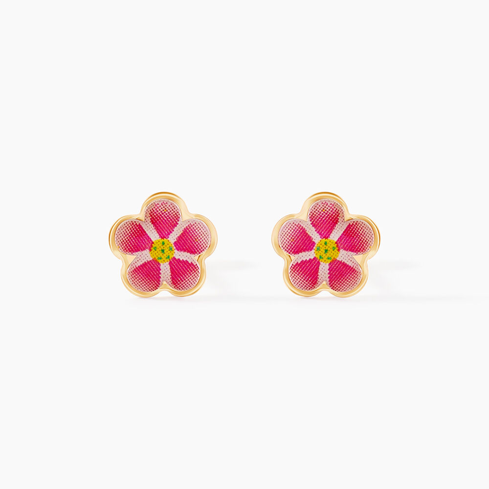 Boucles D'oreilles Puces Syna Fleur Or Jaune - Puces Enfant | Marc Orian