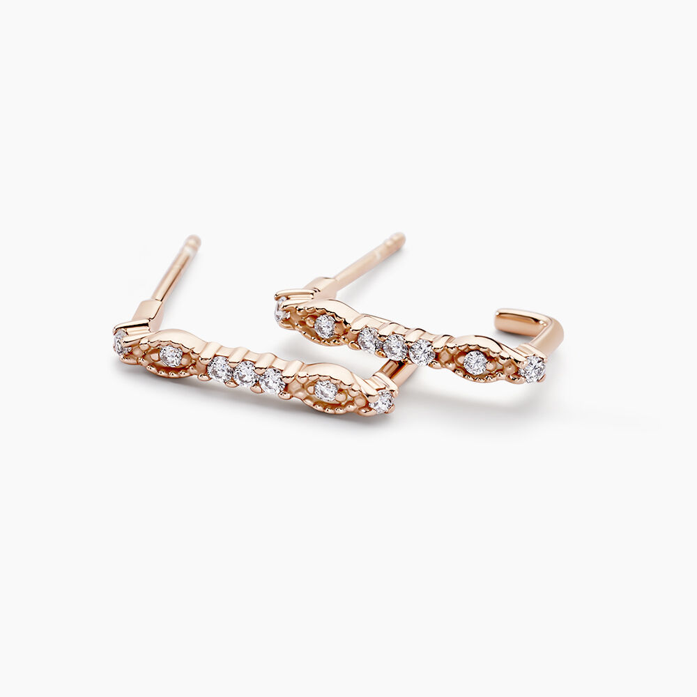 Créoles Eugenie Argent Rose Oxyde De Zirconium - Créoles Femme | Marc Orian