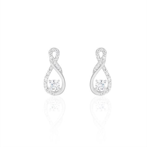Boucles D'oreilles Puces Absa Argent Blanc Oxyde De Zirconium - Puces Femme | Marc Orian