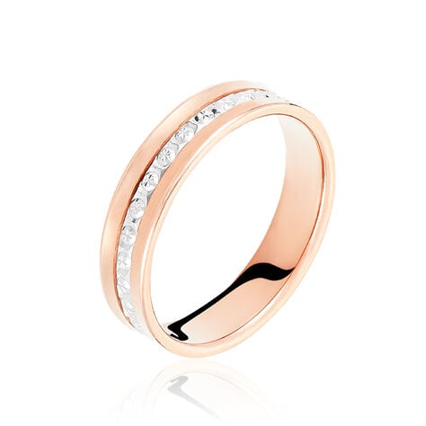 Alliance Fantaisie Diamantee Ruban Plat Or Bicolore - Alliances duo Unisex | Marc Orian