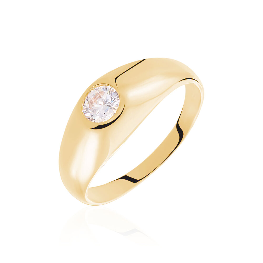 Bague Posie Plaqué Or Jaune Oxyde De Zirconium - Solitaires Femme | Marc Orian