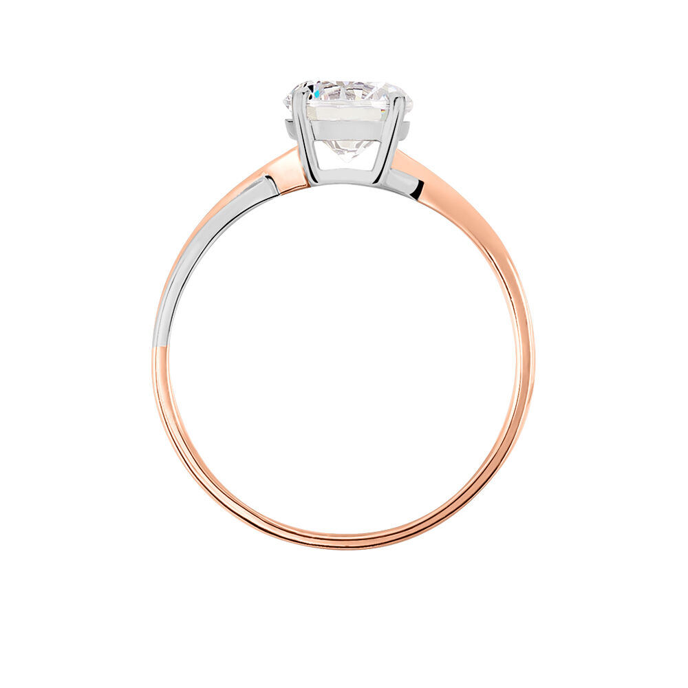 Bague Solitaire Micheline Or Bicolore Oxyde De Zirconium - Solitaires Femme | Marc Orian
