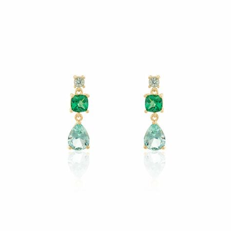 Boucles D'oreilles Pendantes Huffie Plaqué Or Jaune Pierre D'imitation - Pendantes Femme | Marc Orian