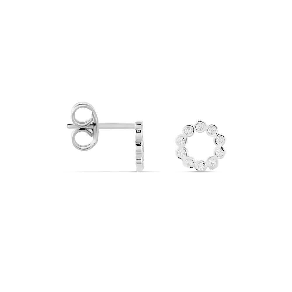 Boucles D'oreilles Puces Argent Blanc Leonhard Oxydes De Zirconium - Puces Femme | Marc Orian