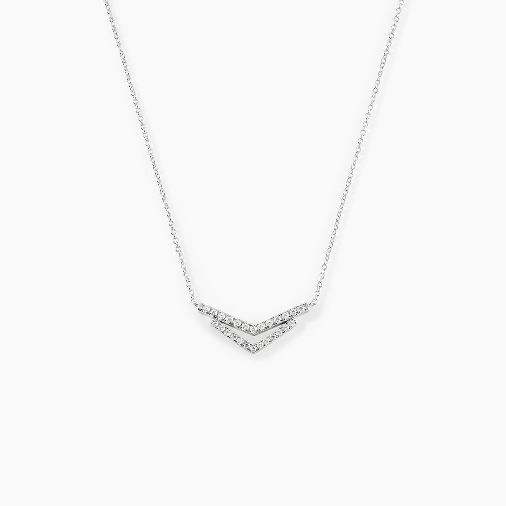 Collier Dayen Argent Blanc Oxyde De Zirconium - Colliers avec pierres Femme | Marc Orian