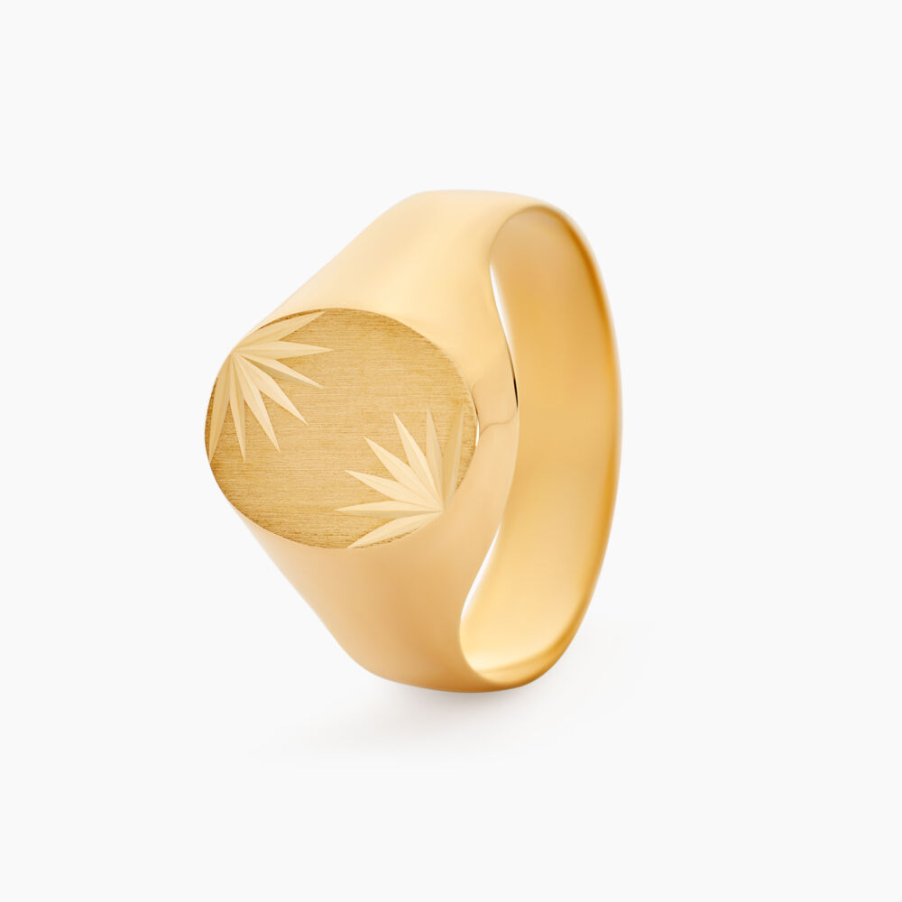 Chevalière Gerrard Ovale Diamantee Soleil Or Jaune - Chevalières Femme | Marc Orian