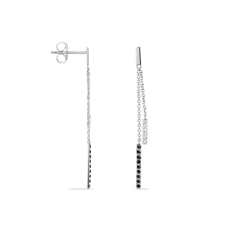 Boucles D'oreilles Pendantes Ainhoaa Or Blanc Diamant - Pendantes Femme | Marc Orian