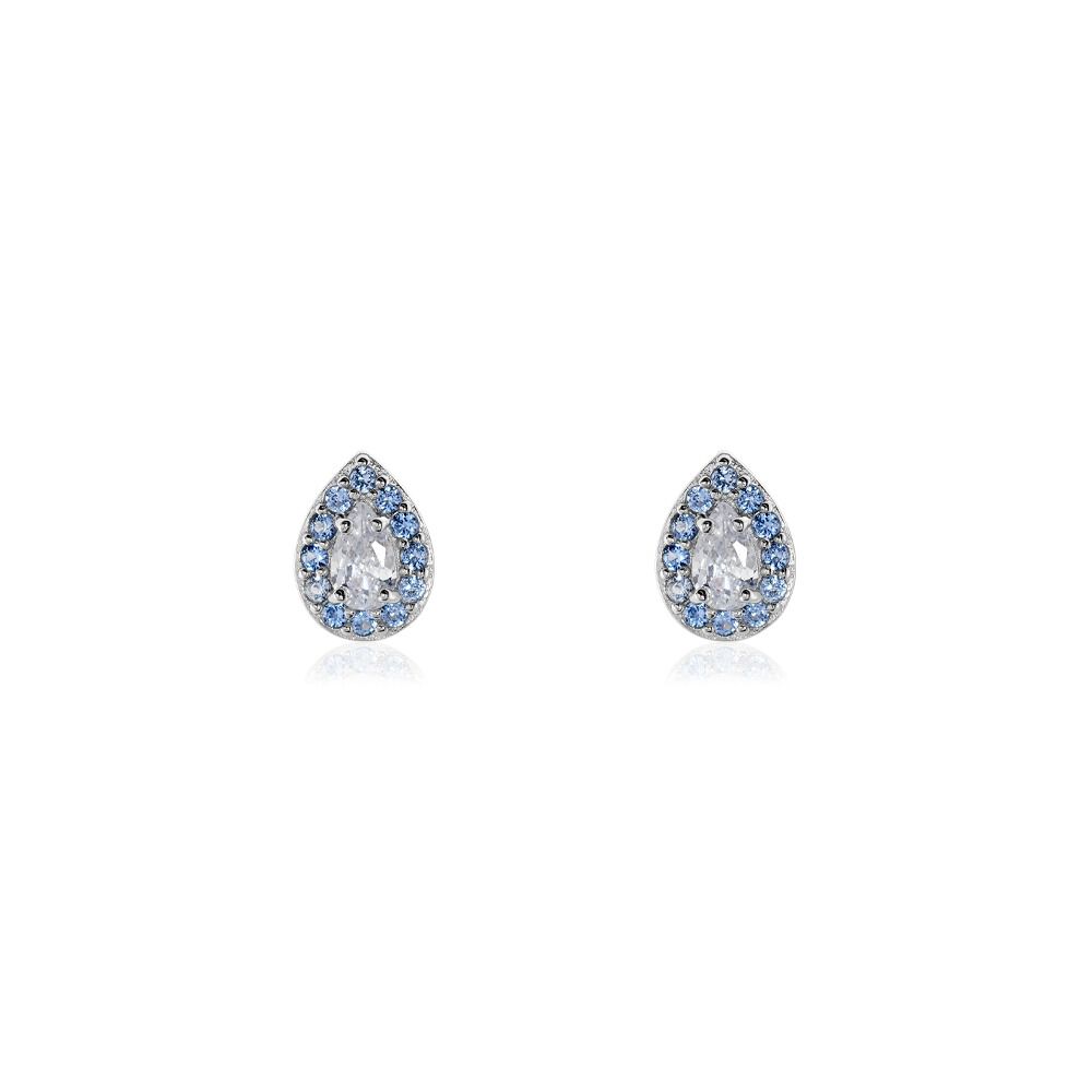 Boucles D'oreilles Puces Argent Blanc Tania Oxydes De Zirconium - Puces Femme | Marc Orian
