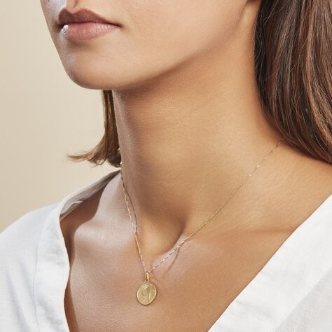Pendentif Vierge Rond Diamante Or Jaune - Pendentifs Famille | Marc Orian