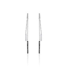Boucles D'oreilles Pendantes Ainhoaa Or Blanc Diamant - Boucles d'oreilles Pendantes Femme | Marc Orian
