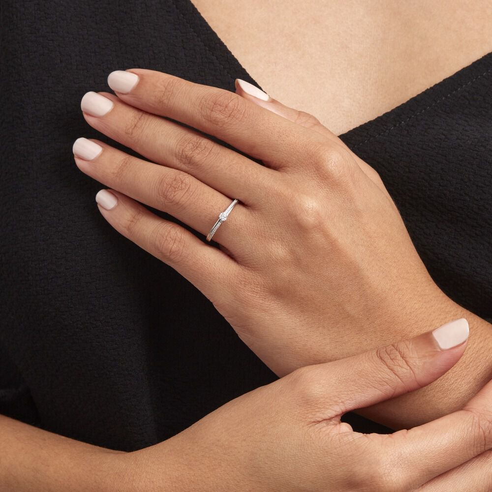 Bague Solitaire Alexandra Or Blanc Diamant - Solitaires Femme | Marc Orian
