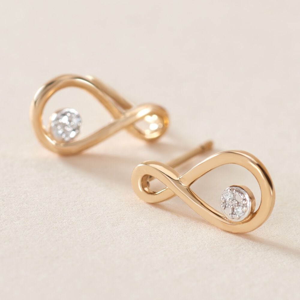 Boucles D'oreilles Puces Eszter Or Jaune Diamant - Puces Femme | Marc Orian