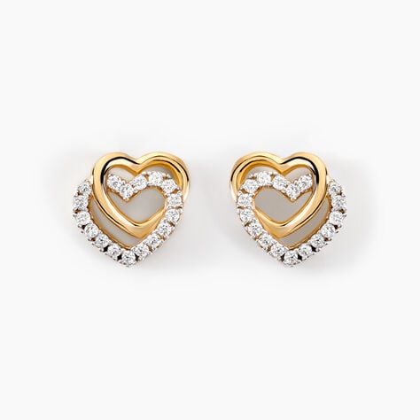 Boucles D'oreilles Puces Ablaye Or Jaune Oxyde De Zirconium - Puces Femme | Marc Orian
