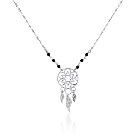 Collier Dream Catcher Argent Blanc Pierre De Synthese - Colliers avec pierres Femme | Marc Orian