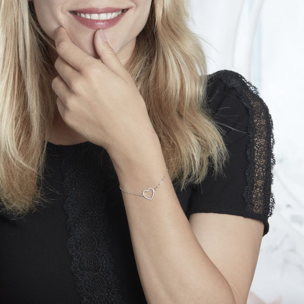 Bracelet Argent Blanc Gasparde Oxyde De Zirconium - Bracelets chaînes Femme | Marc Orian