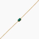 Bracelet Nymphe Argent Dor&eacute; A L'Or 750/1000 Malachite - Bracelets cha&icirc;nes Femme | Marc Orian