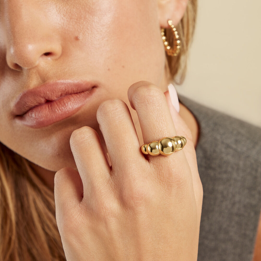 Bague Bulle Doree Acier Jaune - Bagues dorées Femme | Marc Orian