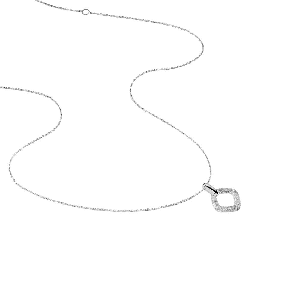 Collier Or Blanc Oxyde De Zirconium - Colliers avec pierres Femme | Marc Orian