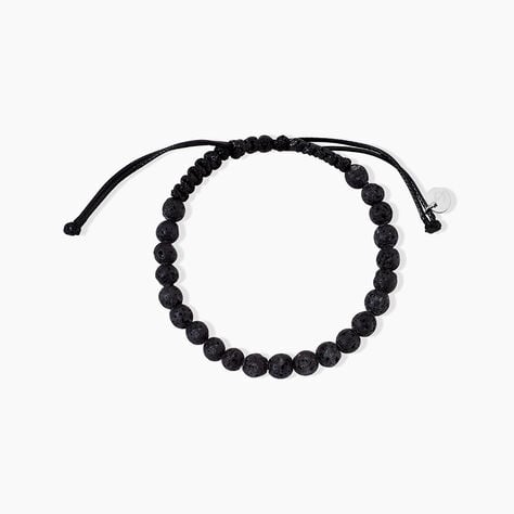 Bracelet Phebus Him Cordon Noir Pierre De Lave - Bracelets cordons Homme | Marc Orian