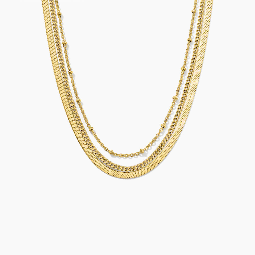 Collier Golden Liana Acier Jaune - Colliers multirangs Femme | Marc Orian