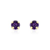 Boucles D'oreilles Puces Or Jaune Oxyde De Zirconium