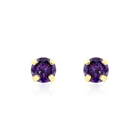 Boucles D'oreilles Puces Or Jaune Oxyde De Zirconium - Puces Femme | Marc Orian