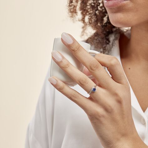 Bague Sagesse Or Blanc Saphir Et Diamant - Bagues Solitaire Femme | Marc Orian