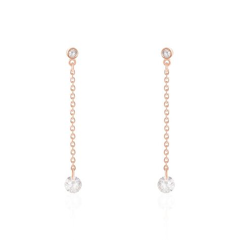 Boucles D'oreilles Pendantes Constantin Argent Rose Oxyde De Zirconium - Pendantes Femme | Marc Orian