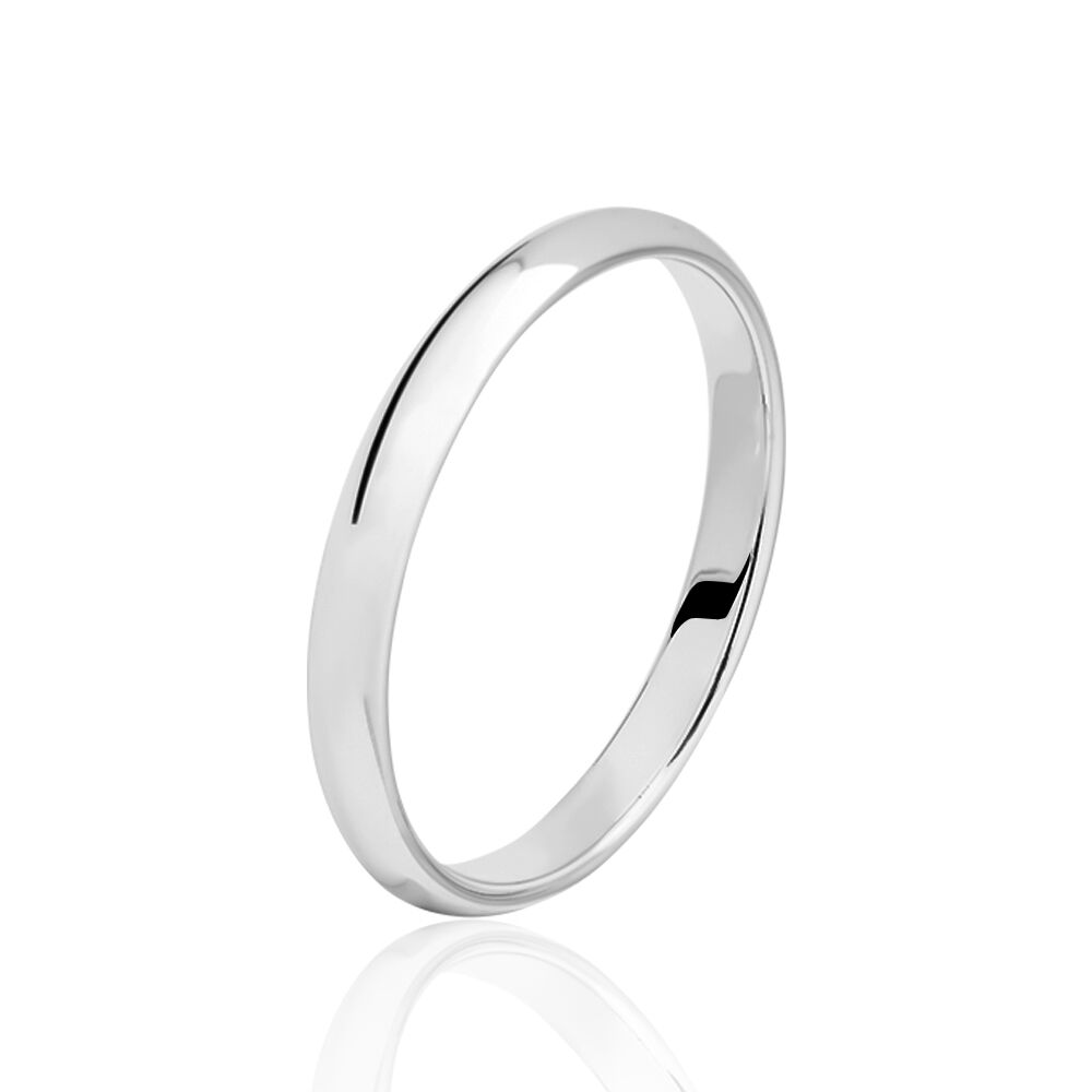 Alliance Annaic Ruban Plat Or Blanc - Alliances classiques Famille | Marc Orian