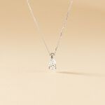 Collier Enis Or Blanc Oxyde De Zirconium Et Olivine - Colliers avec pierres Femme | Marc Orian