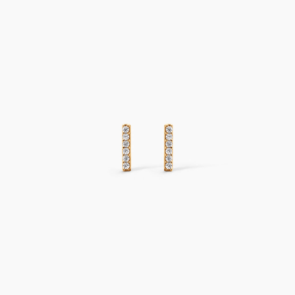 Boucles D'Oreilles Puces Carmelia Plaqu&eacute; Or Jaune Oxyde De Zirconium - Puces Femme | Marc Orian